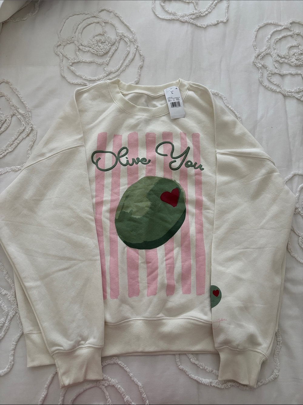 NWT Olive You Cream Graphic Sweatshirt